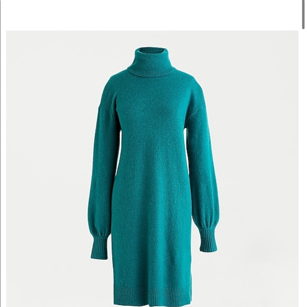 Jcrew turtleneck sweater dress in spicy jade